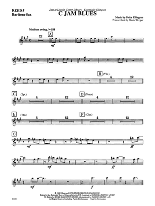 Book cover for C Jam Blues: E-flat Baritone Saxophone
