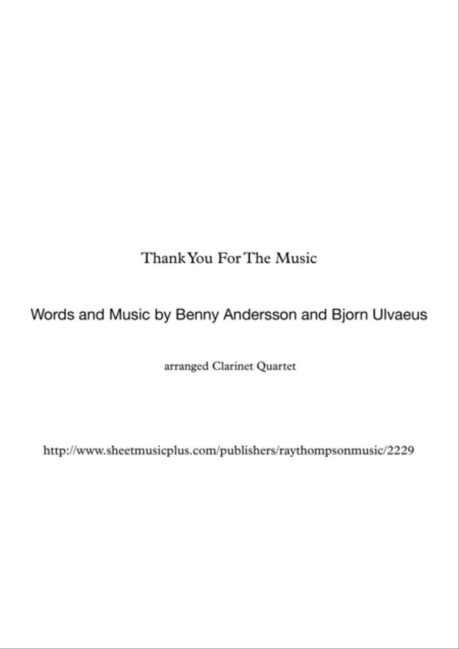 Thank You For The Music Clarinet Quartet scores gallery preview page 1