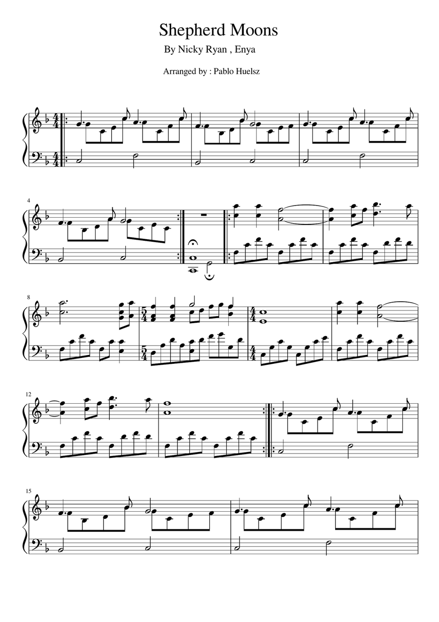 Shepherd Moons Piano Solo scores gallery preview page 1