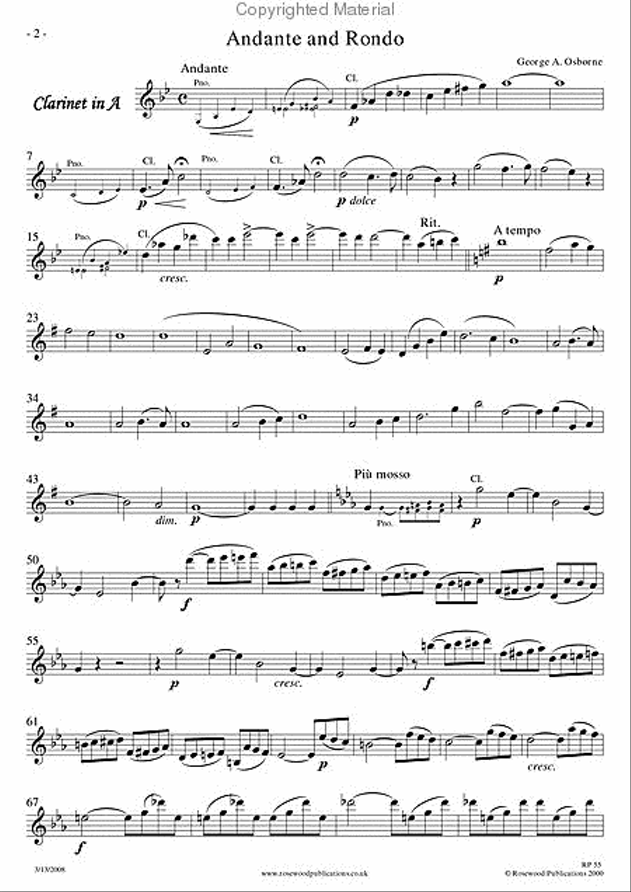 Andante & Rondo A Clarinet scores gallery preview page 2