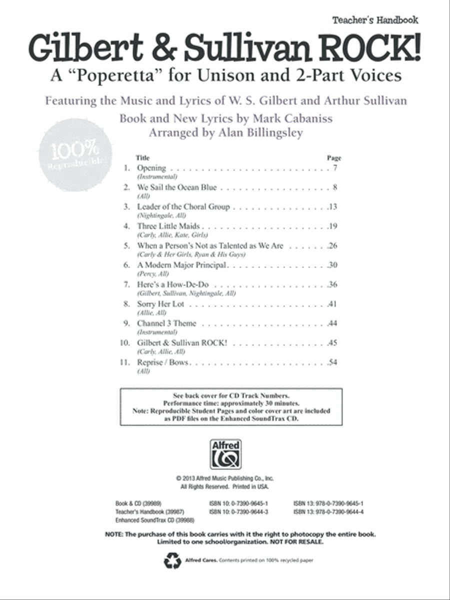 Gilbert & Sullivan ROCK! Unison Choir scores gallery preview page 2