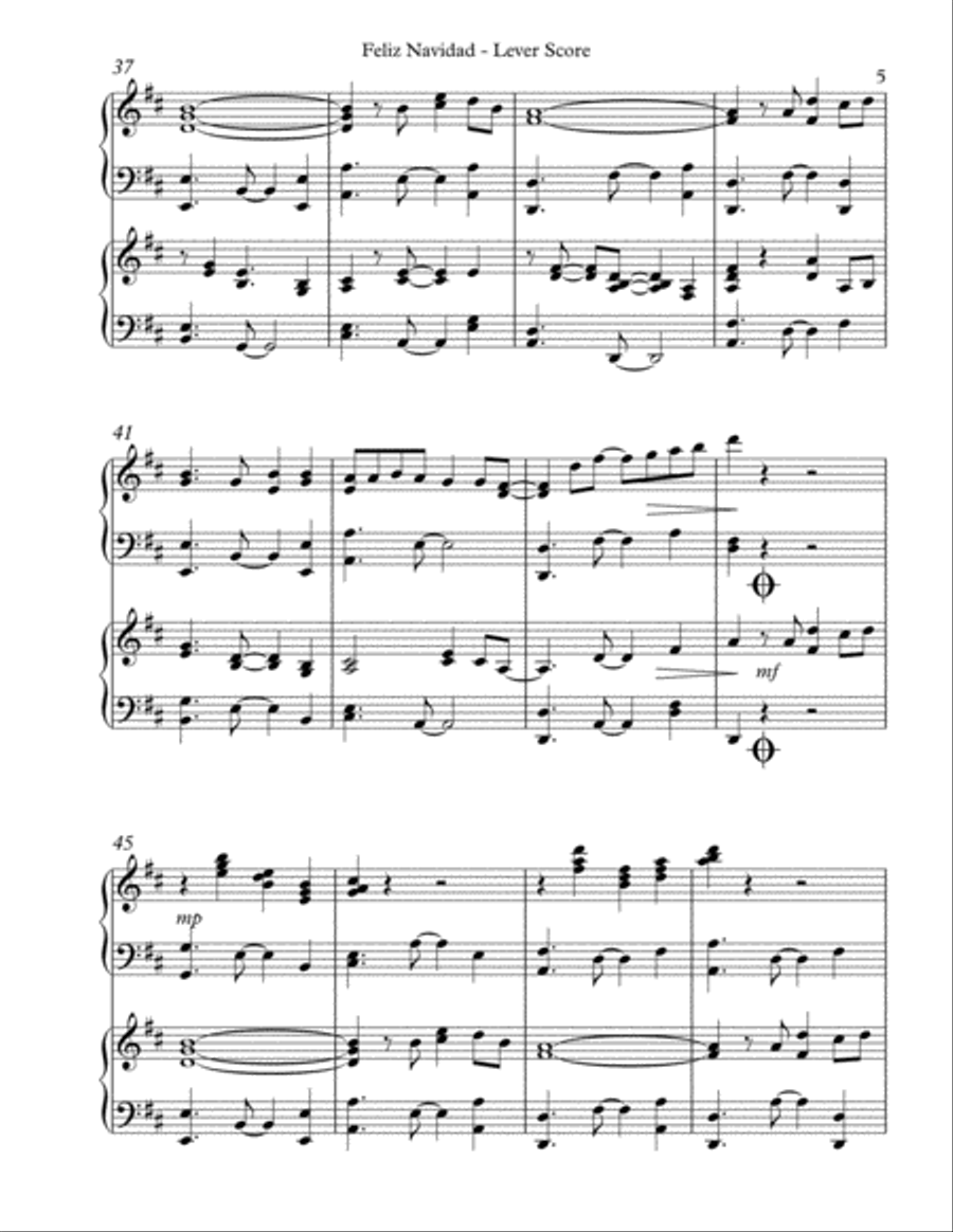 Feliz Navidad Celtic Harp scores gallery preview page 5