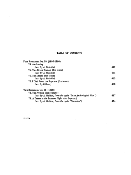 Songs, Op. 55, 56, Volume 7