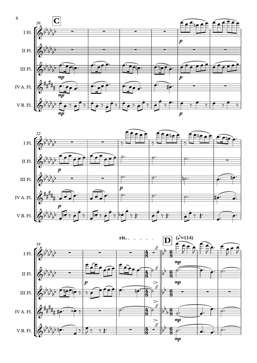 Peter Pan Flute Choir scores gallery preview page 5