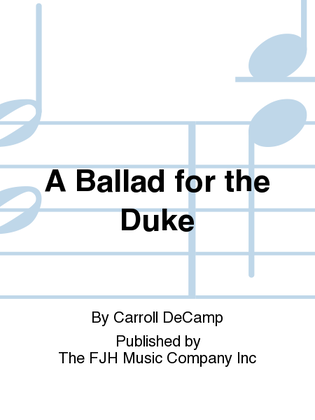 Book cover for A Ballad for the Duke