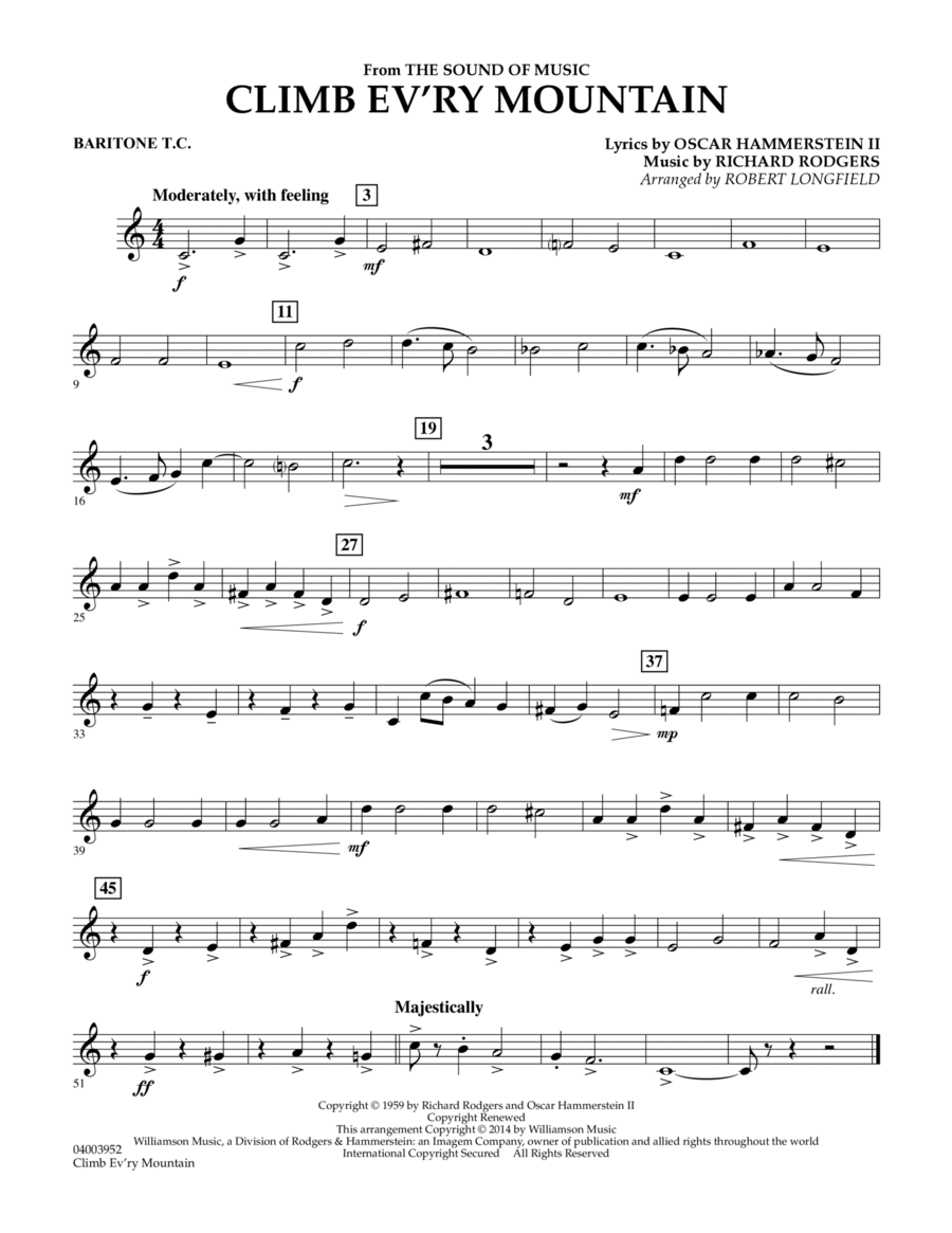 Climb Ev'ry Mountain (from The Sound of Music) - Baritone T.C.