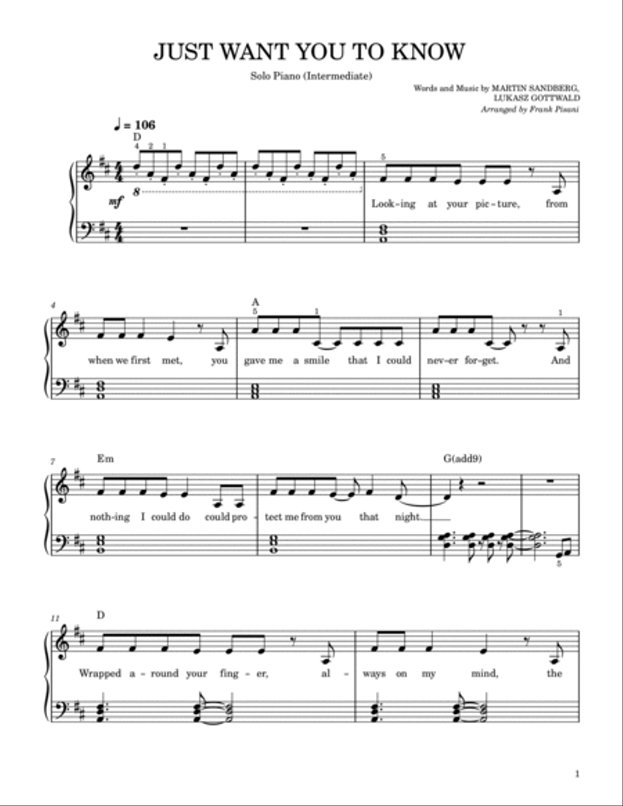 Just Want You To Know Voice scores gallery preview page 2