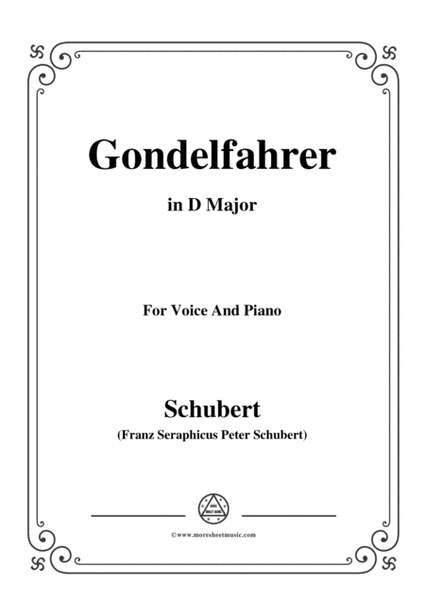 Schubert-Gondelfahrer,in D Major,for Voice&Piano image number null
