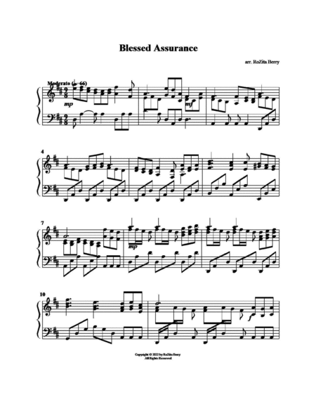 Blessed Assurance--for Piano Solo image number null