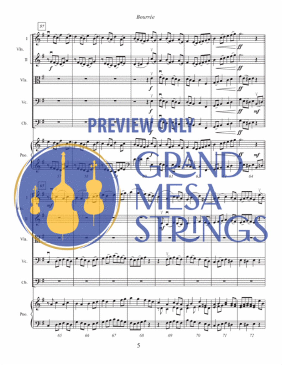 Bourree String Orchestra scores gallery preview page 6
