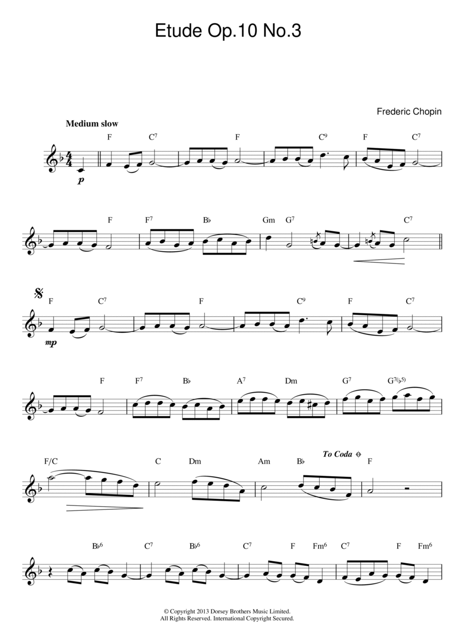 Etude Op 10 No 3 Piano scores gallery preview page 1