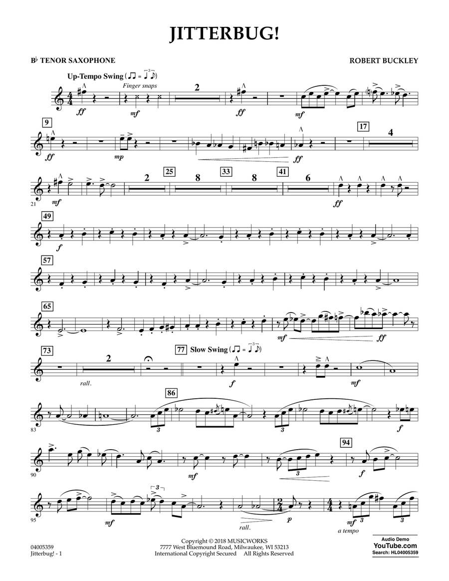 Jitterbug! - Bb Tenor Saxophone Concert Band scores gallery preview page 1