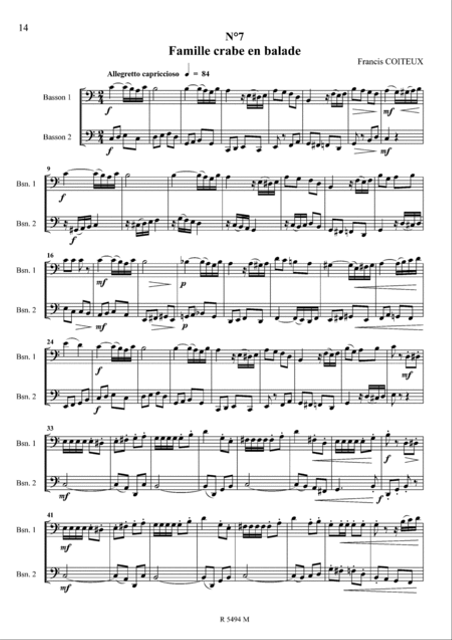 Jeux de plage à marée basse 12 duos pour bassons Bassoon scores gallery preview page 8