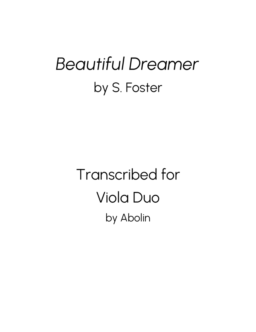 Foster: Beautiful Dreamer - Viola Duo image number null