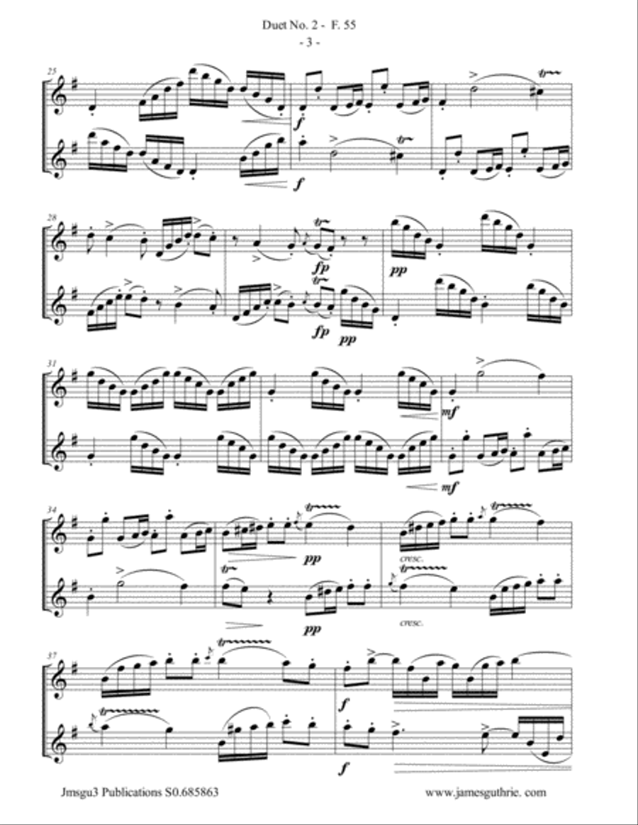 WF Bach: Duet No. 2 for Alto Flute Duo Flute Duet scores gallery preview page 3