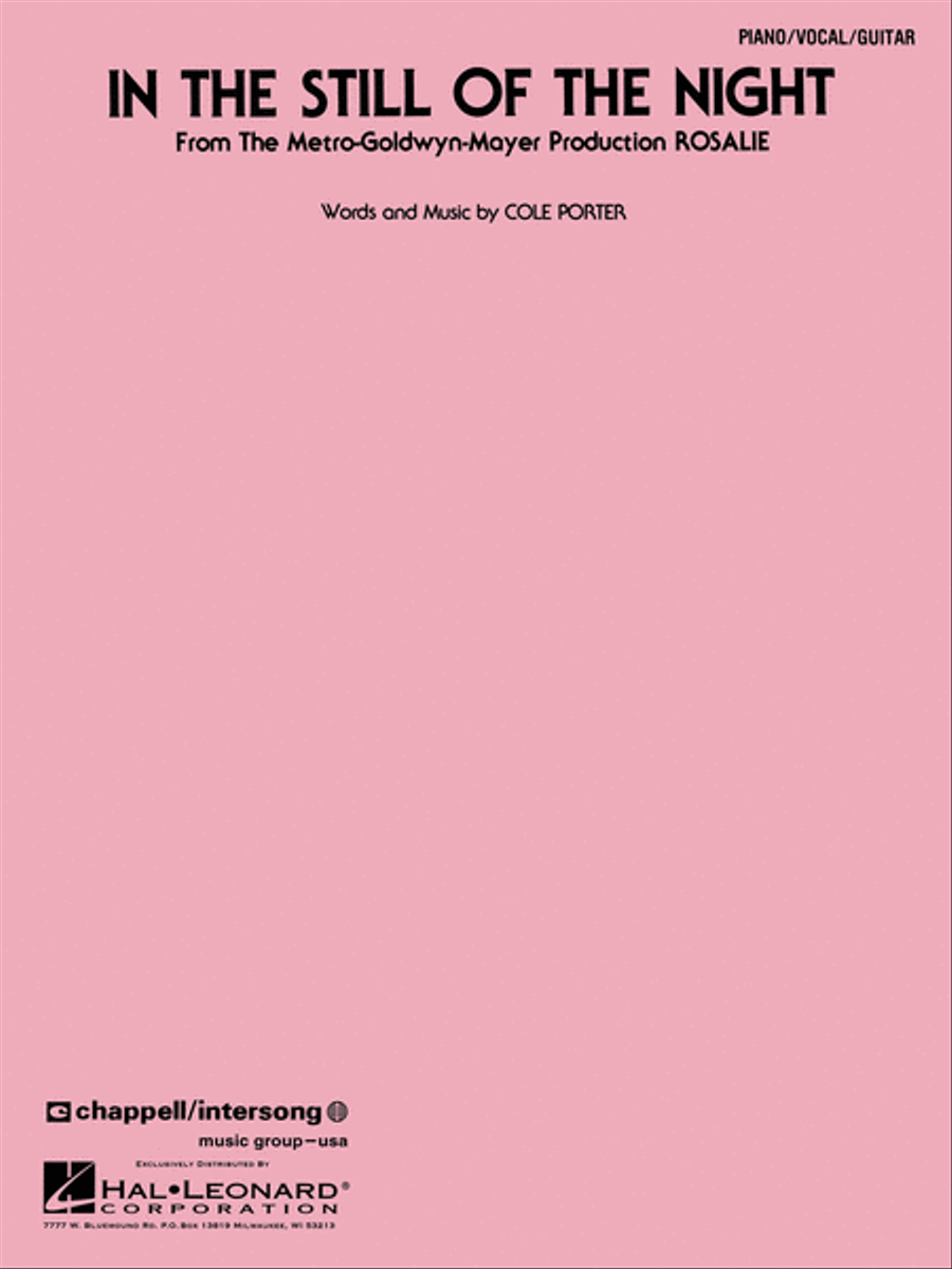 In the Still of the Night Piano, Vocal, Guitar scores gallery preview page 1