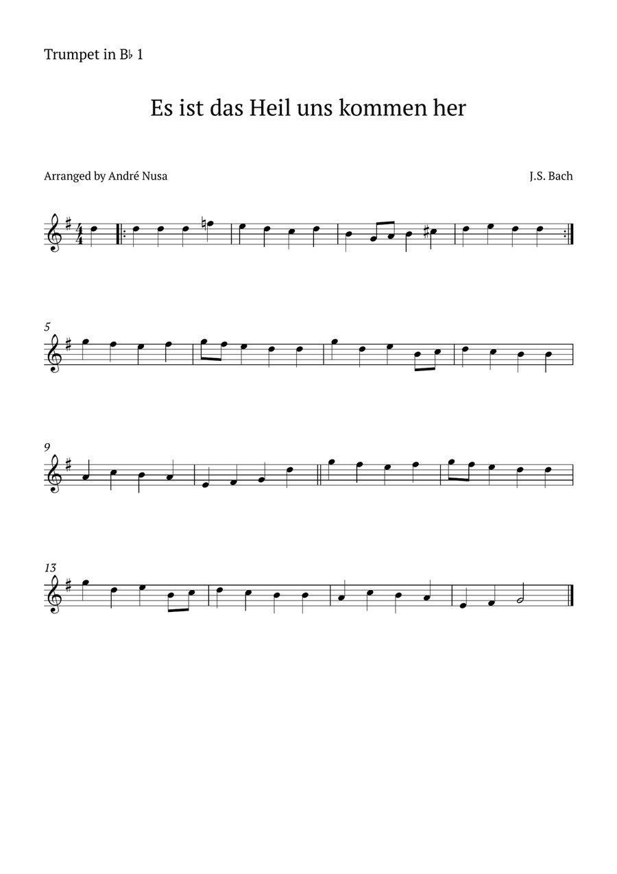 Es ist das Heil uns kommen her Trumpet Trio scores gallery preview page 3