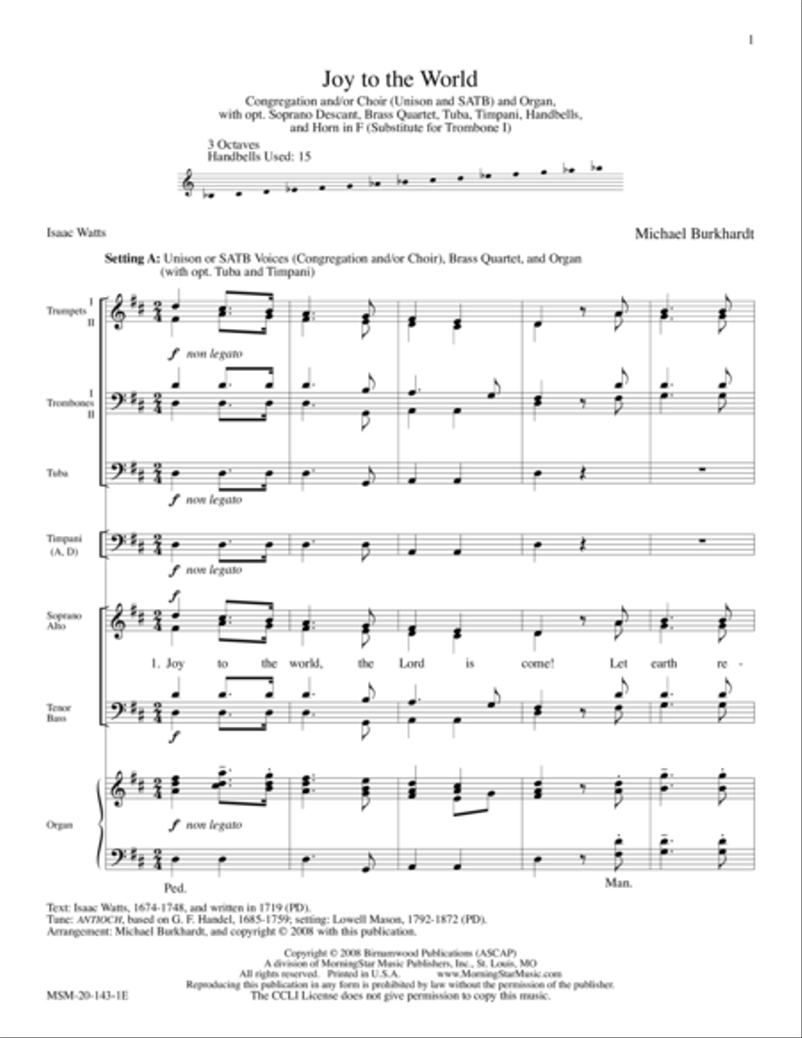 Joy to the World (Antioch) 4-Part scores gallery preview page 1