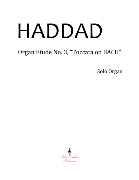 Organ Etude No.3, "Toccata on BACH" Op.4 image number null