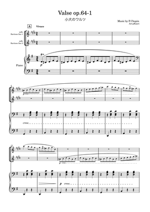 "Valse op.64-1" (Gdur) piano trio / Baritone Sax duet (2nd edition)
