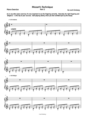 Piano Exercise "Mozart's Technique" part 1-4