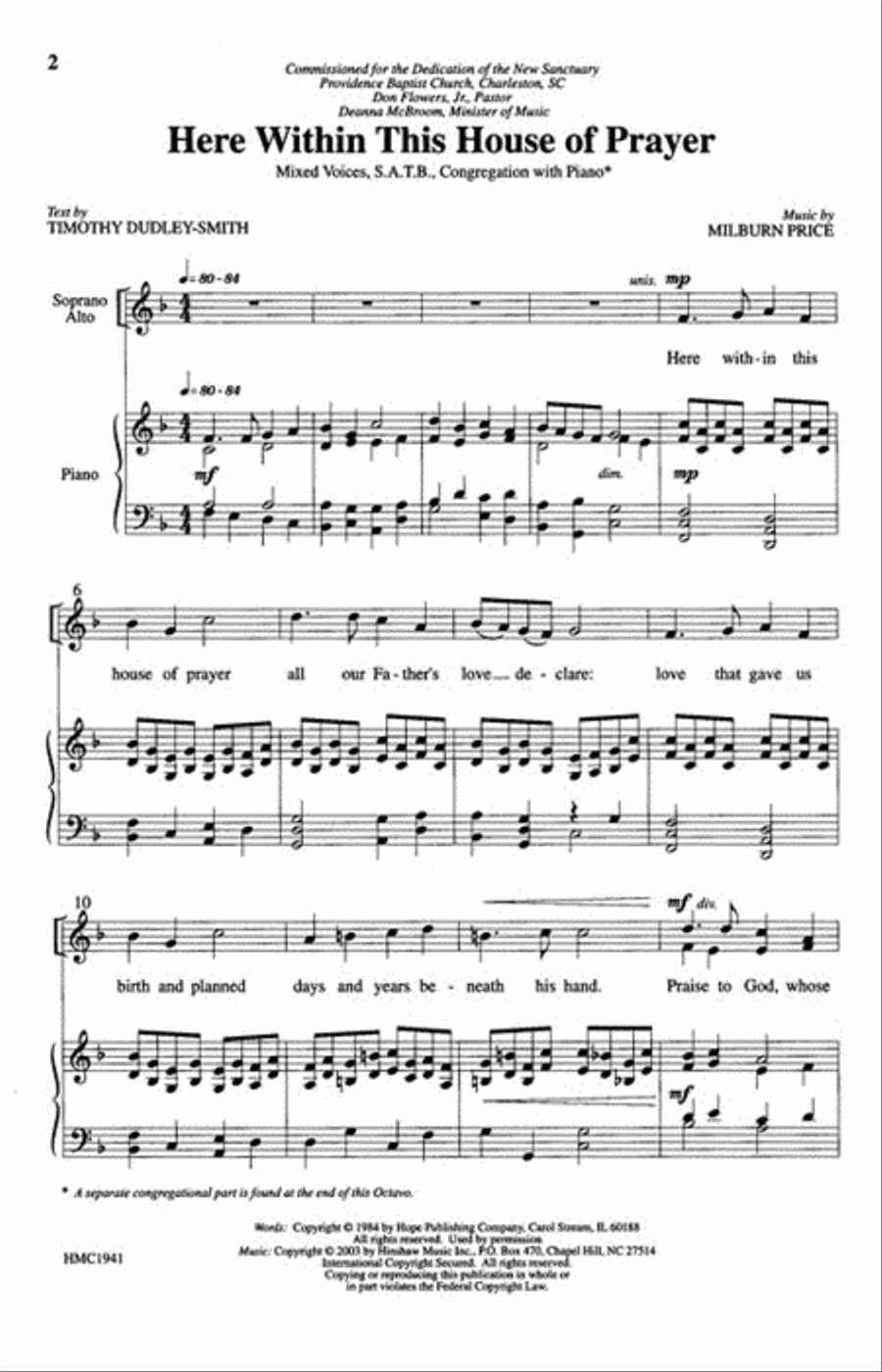 Here Within This House of Prayer 4-Part scores gallery preview page 2