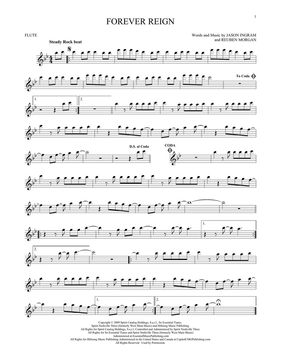 Forever Reign Flute Solo scores gallery preview page 1