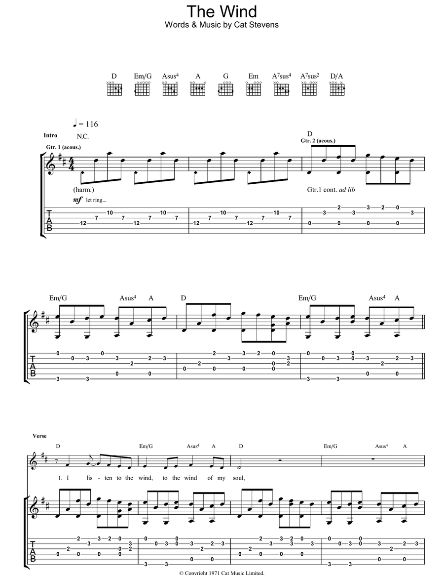 The Wind Acoustic Guitar scores gallery preview page 1
