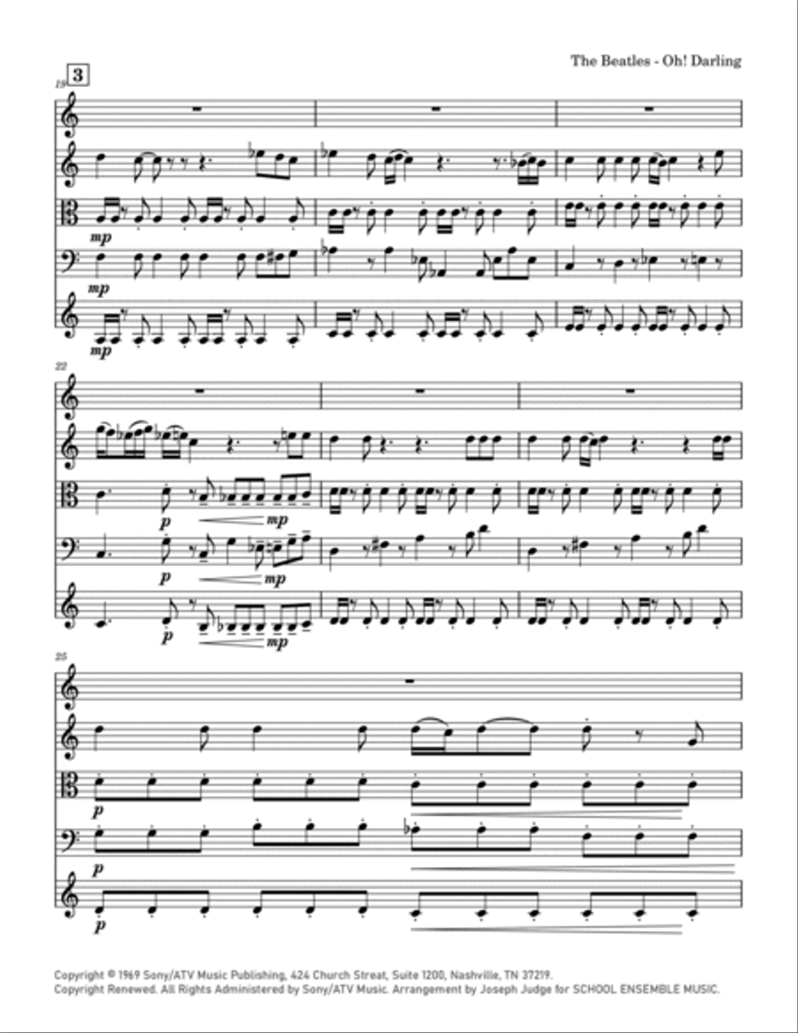 Oh! Darling String Quartet scores gallery preview page 4