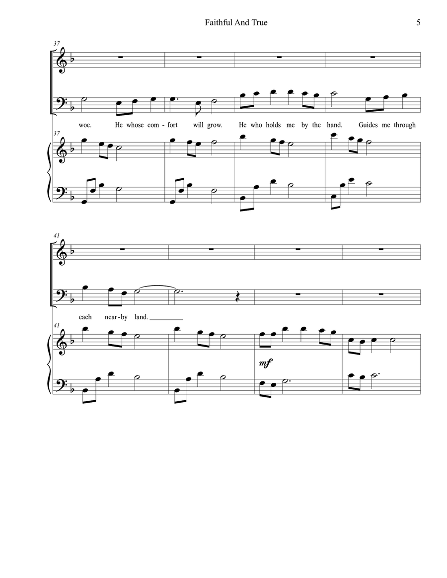 Faithful and True 4-Part scores gallery preview page 5
