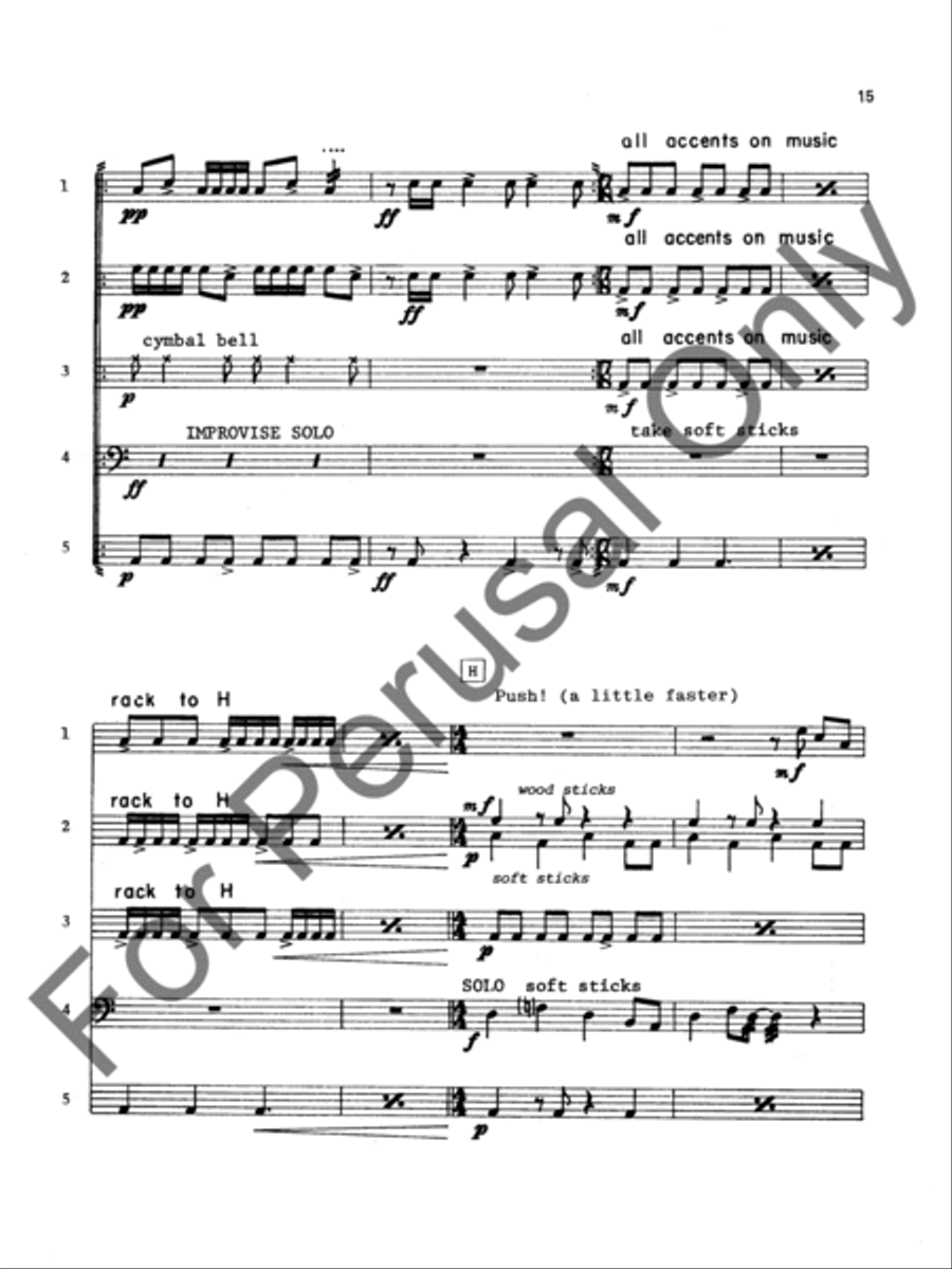 Blue Rhythm Quintet Percussion scores gallery preview page 15