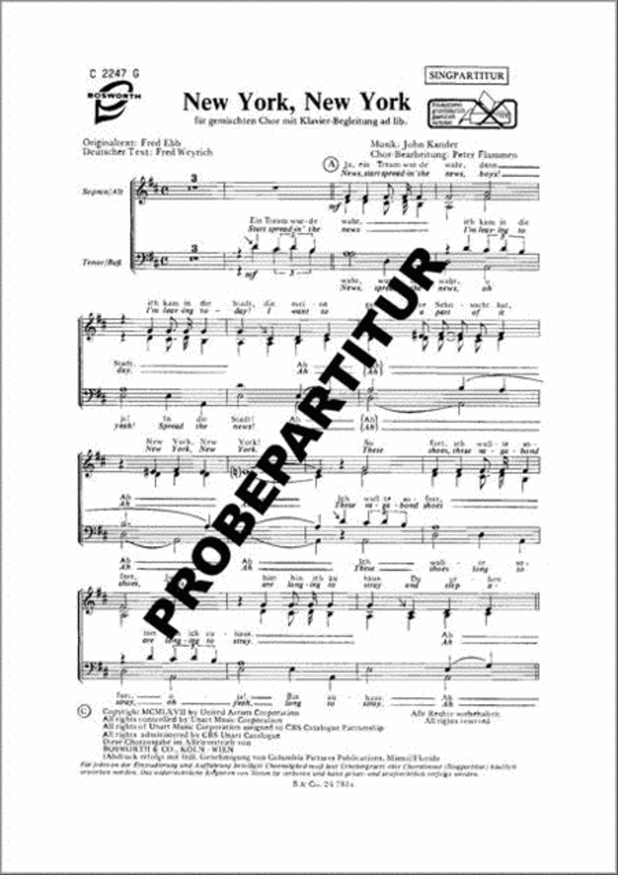 New York, New York New York, New York Mixed Choir scores gallery preview page 1