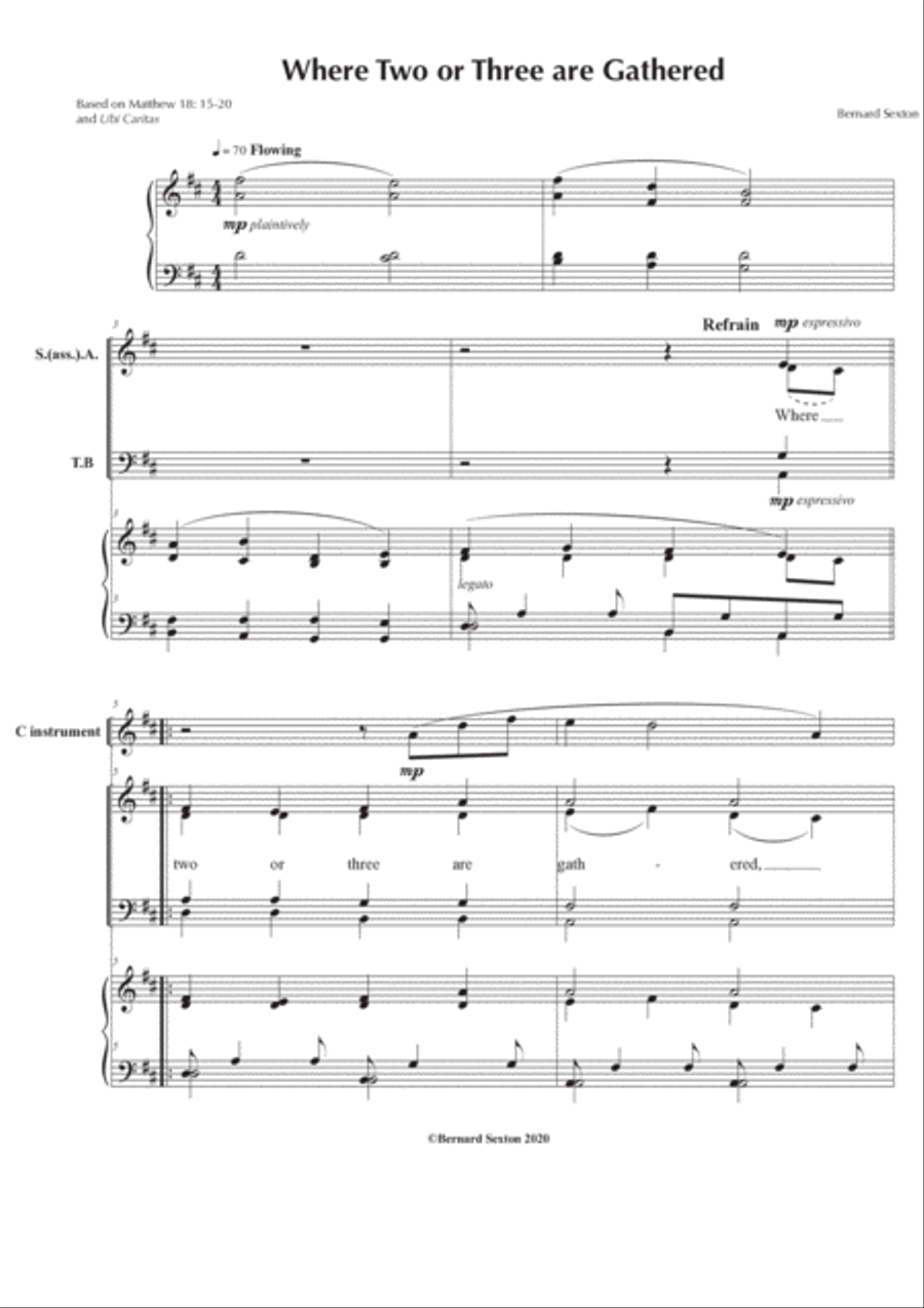 Where Two or Three are Gathered Choir scores gallery preview page 2