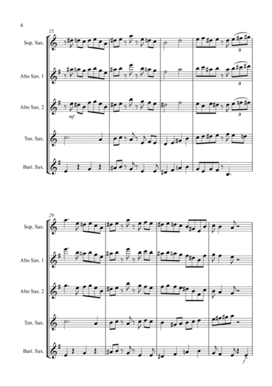 Suave - for Saxophone Quartet Saxophone Quartet scores gallery preview page 4