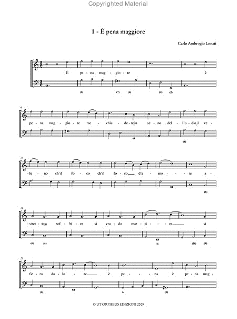 Cantatas for Soprano and Continuo. The unica from the 17th Century ms. from the Università degli Studi di Perugia Voice scores gallery preview page 2