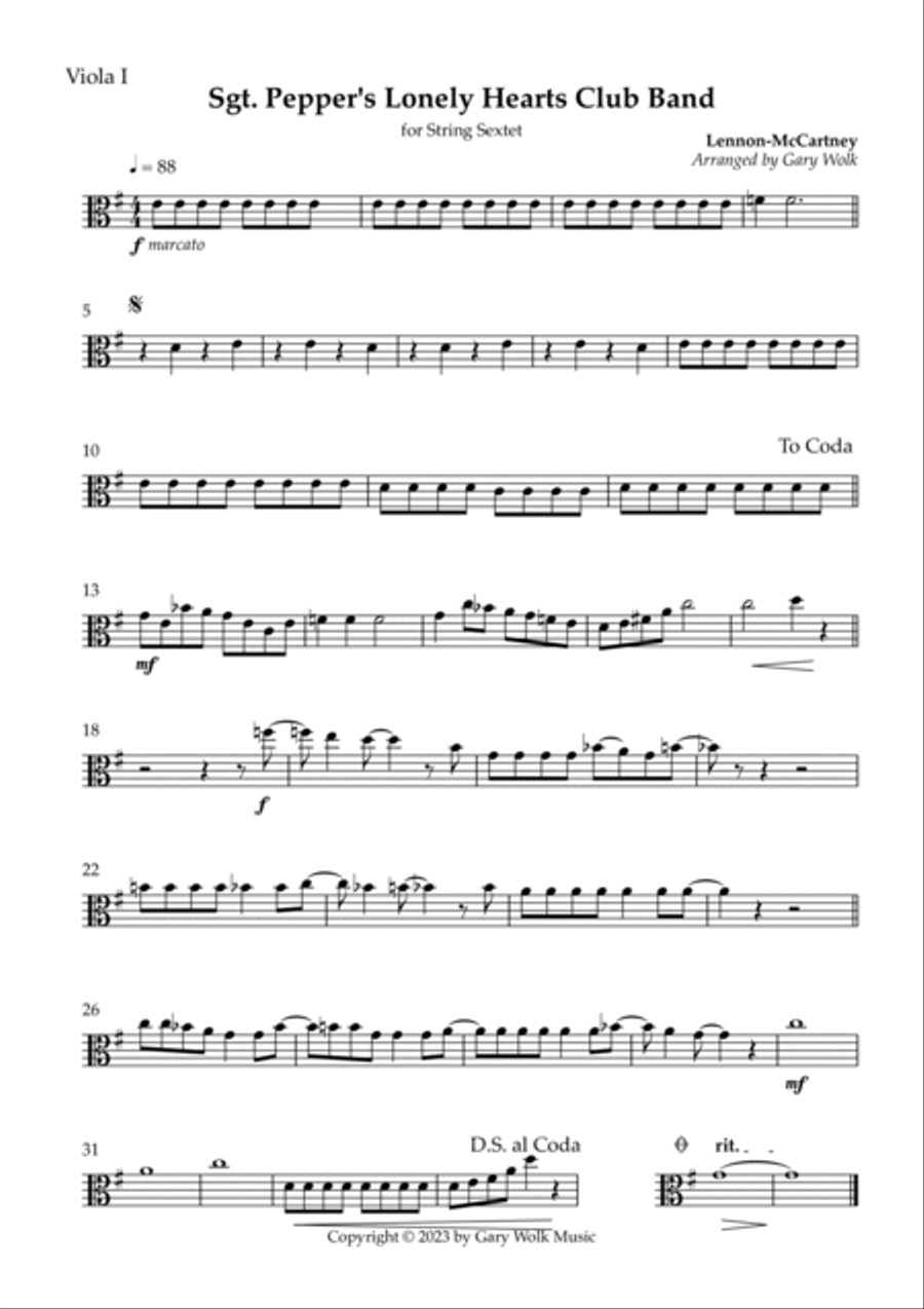 Sgt. Pepper's Lonely Hearts Club Band Cello scores gallery preview page 6