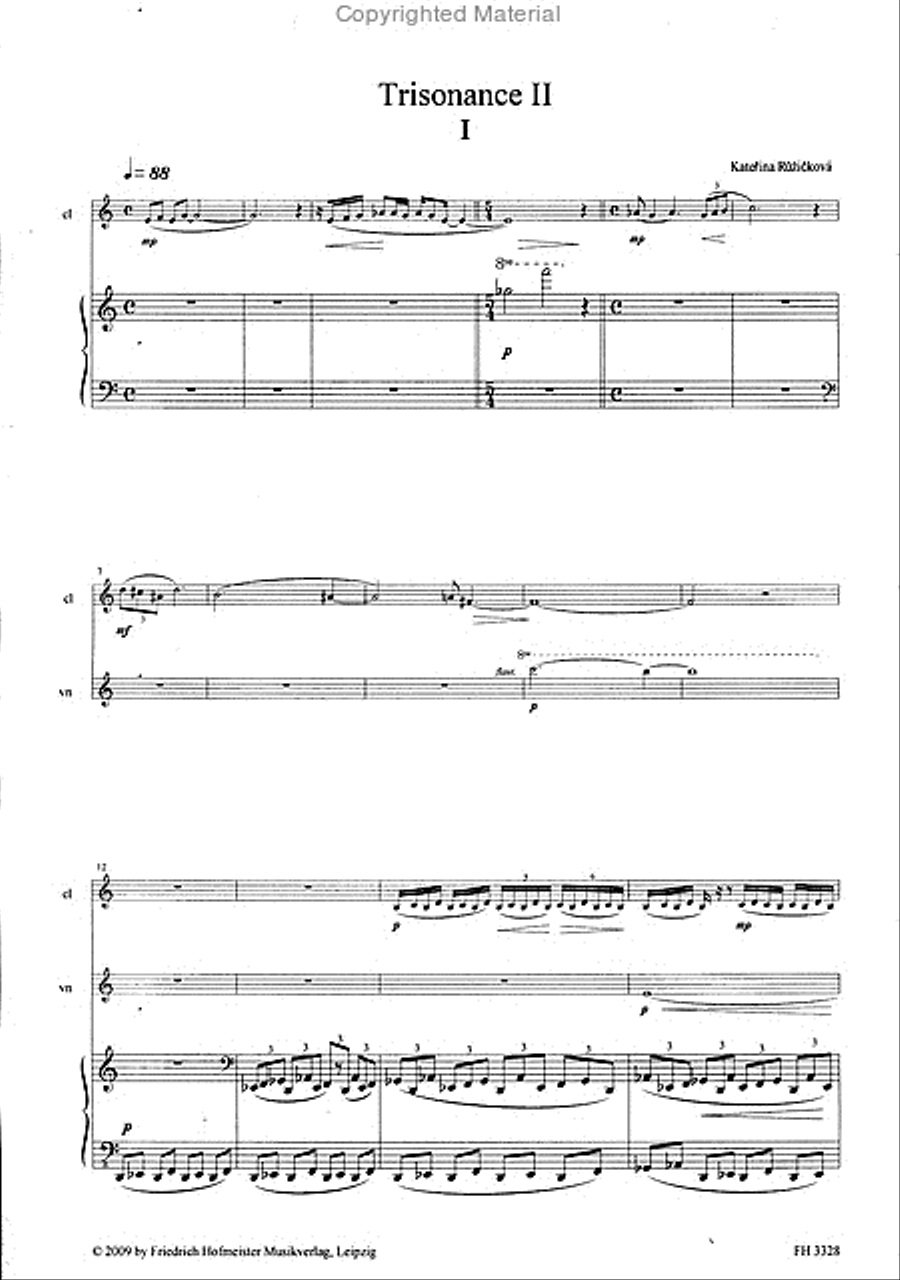 Trisonance II Trisonance II Clarinet scores gallery preview page 3