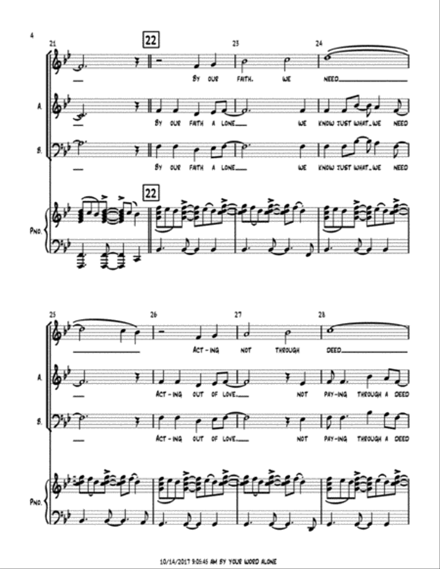 By Your Word Alone 3-Part scores gallery preview page 4