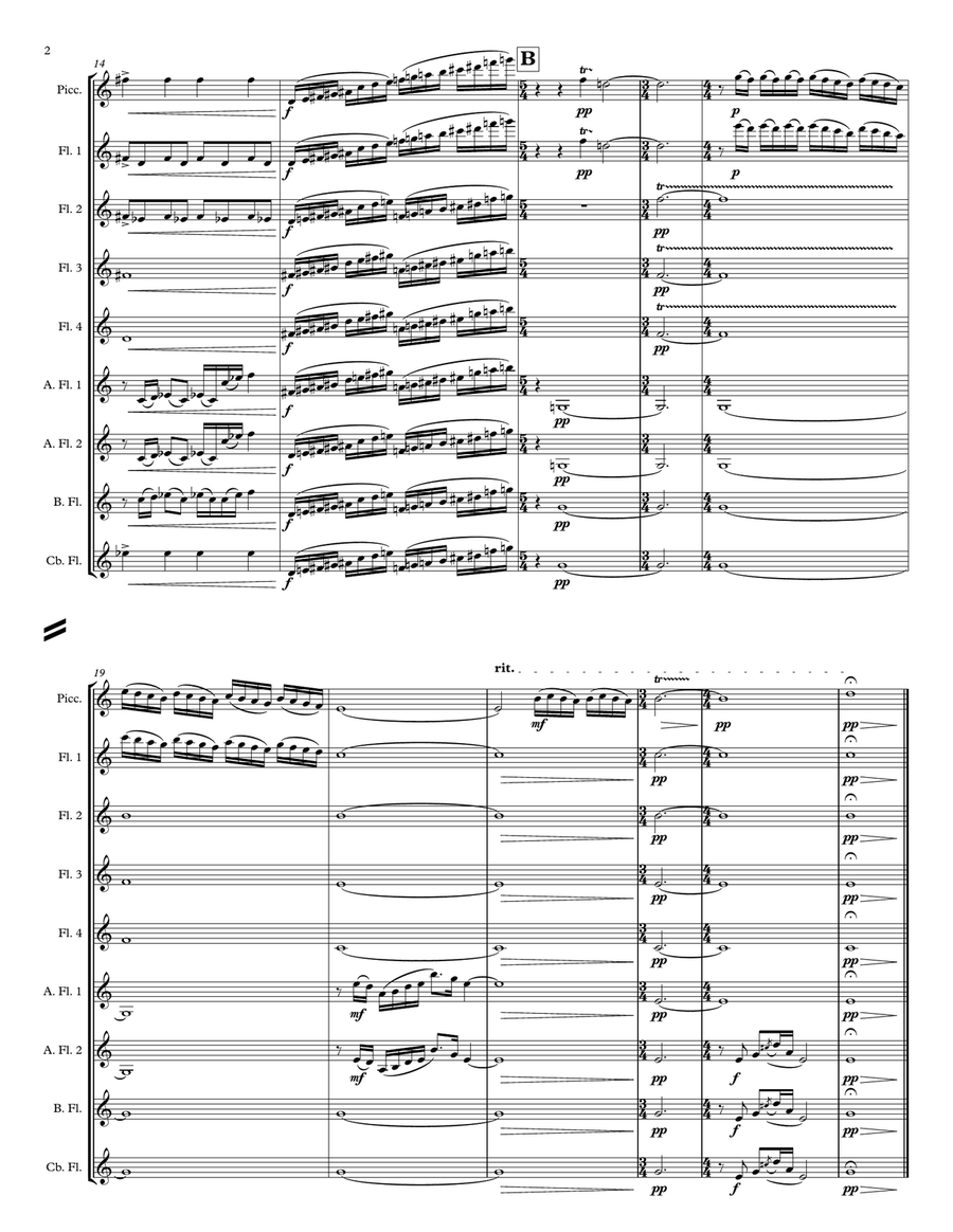 Catching Waterfalls for flute choir Flute Choir scores gallery preview page 4