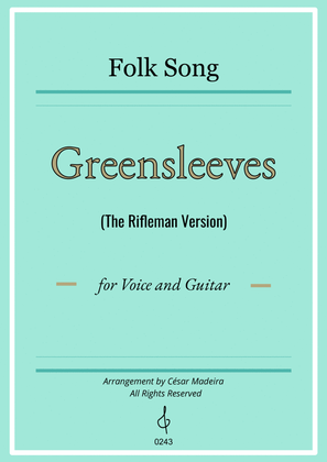 Greensleeves - Voice and Guitar (Full Score)