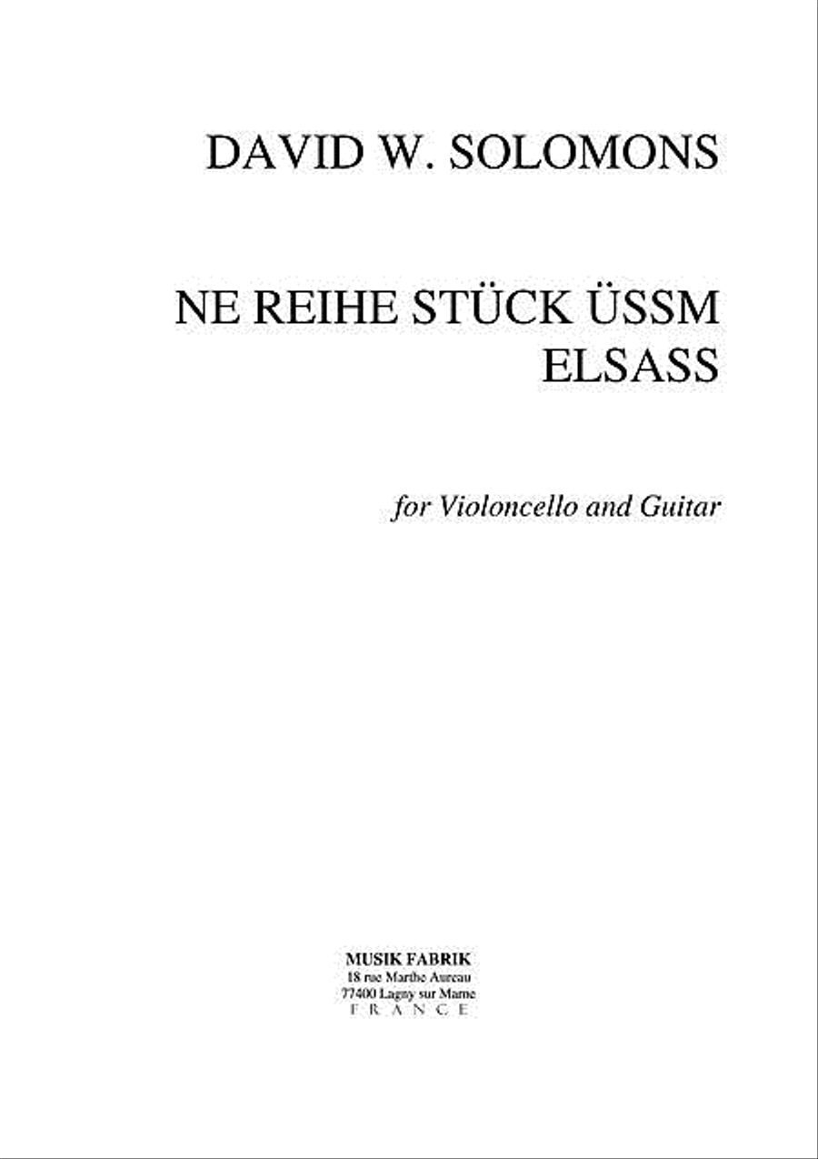 Ne Reihe stueck ussm Elsass Cello scores gallery preview page 1