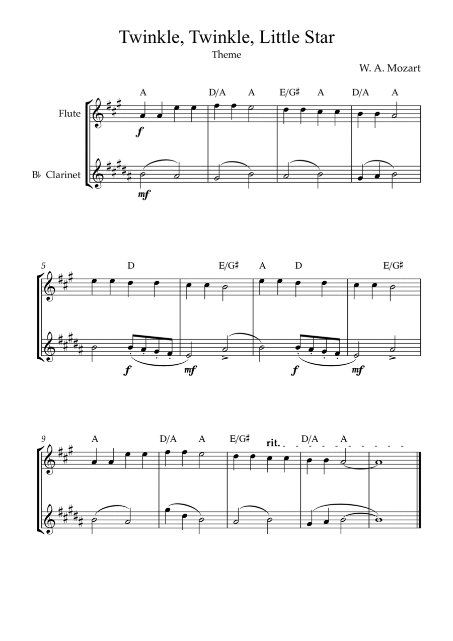 Flute to hot sale clarinet transposition