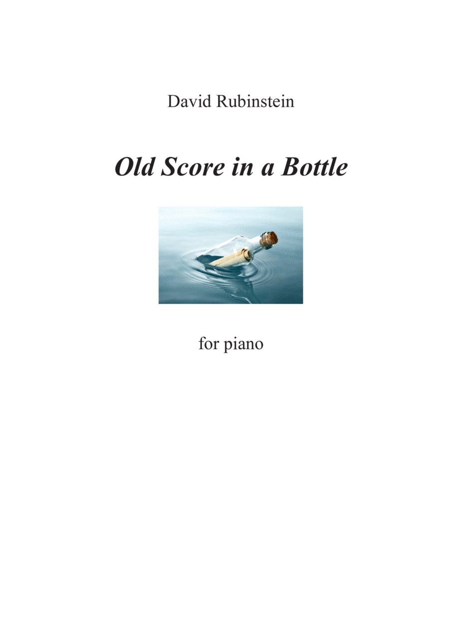 Old Score in a Bottle Piano Solo scores gallery preview page 1