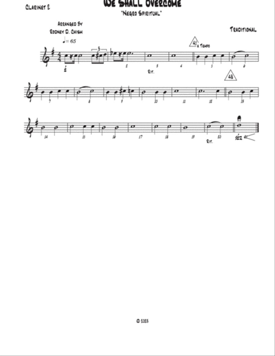 We Shall Overcome Woodwind Ensemble scores gallery preview page 6