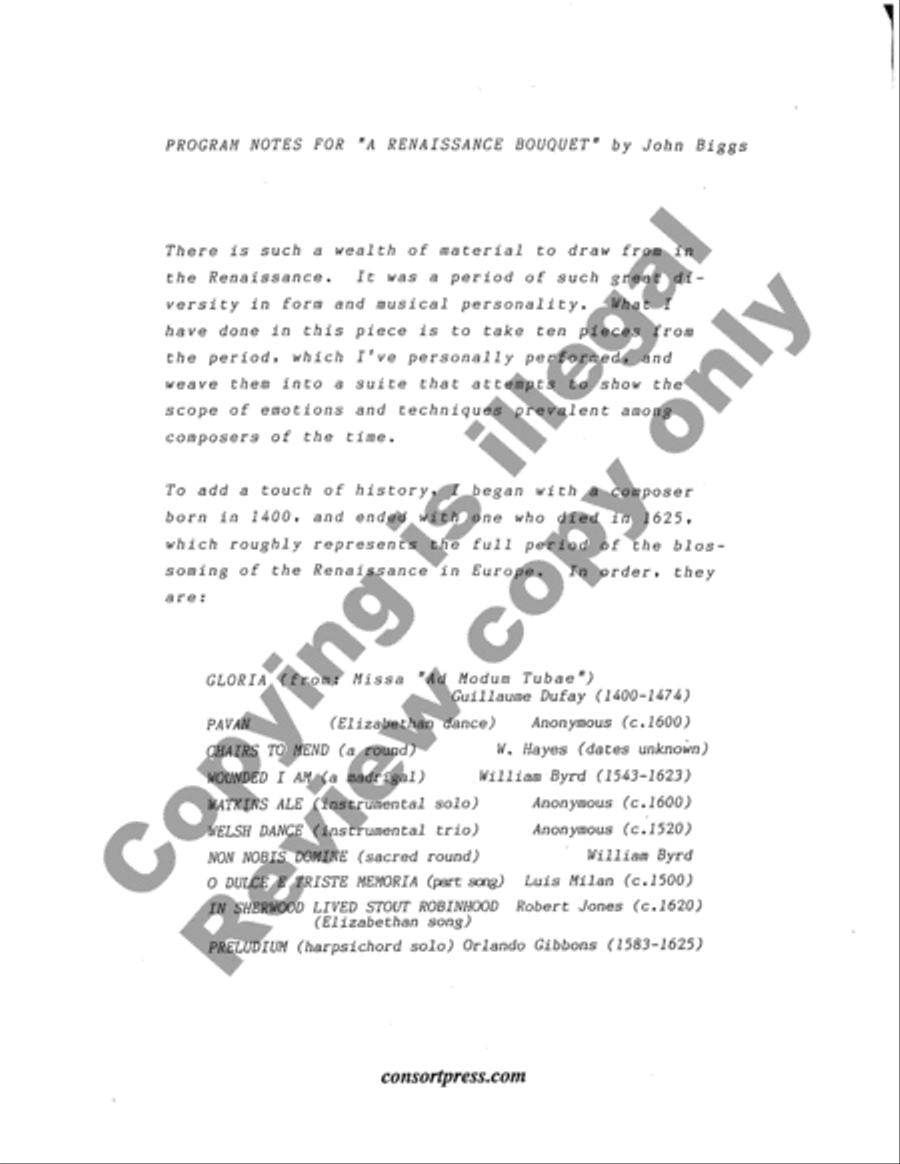 A Renaissance Bouquet Clarinet scores gallery preview page 22