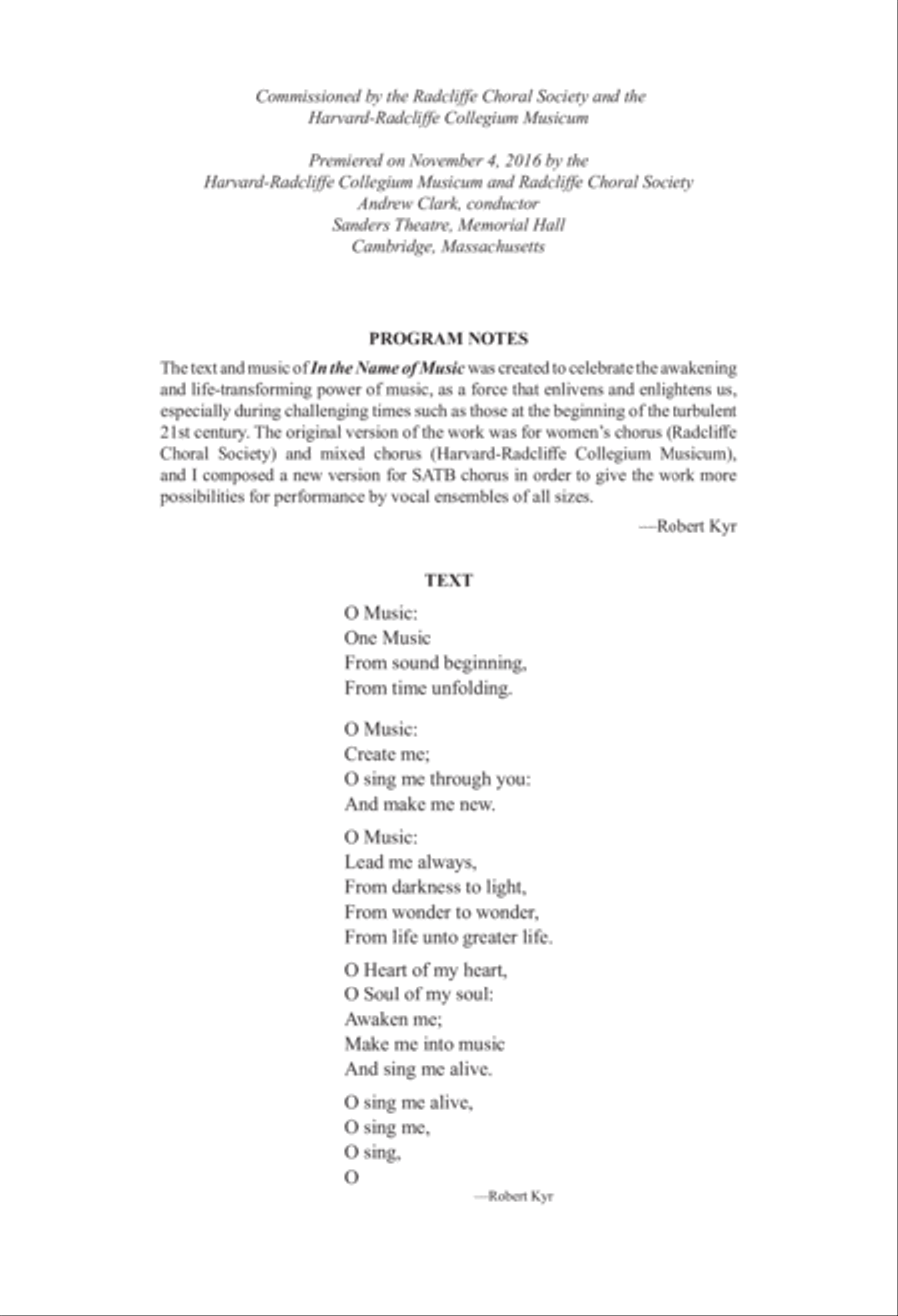 In the Name of Music In the Name of Music Divisi scores gallery preview page 2