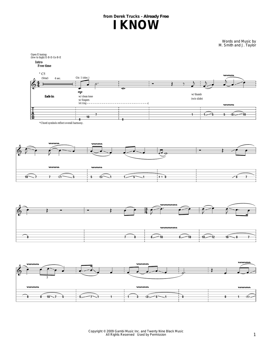 I Know I Know Acoustic Guitar scores gallery preview page 1