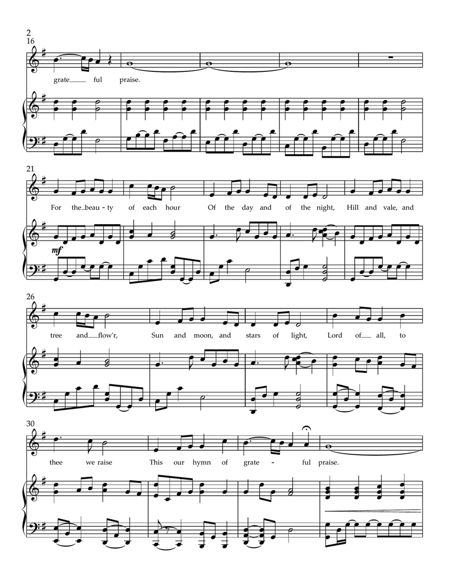 For the Beauty of the Earth Voice scores gallery preview page 2