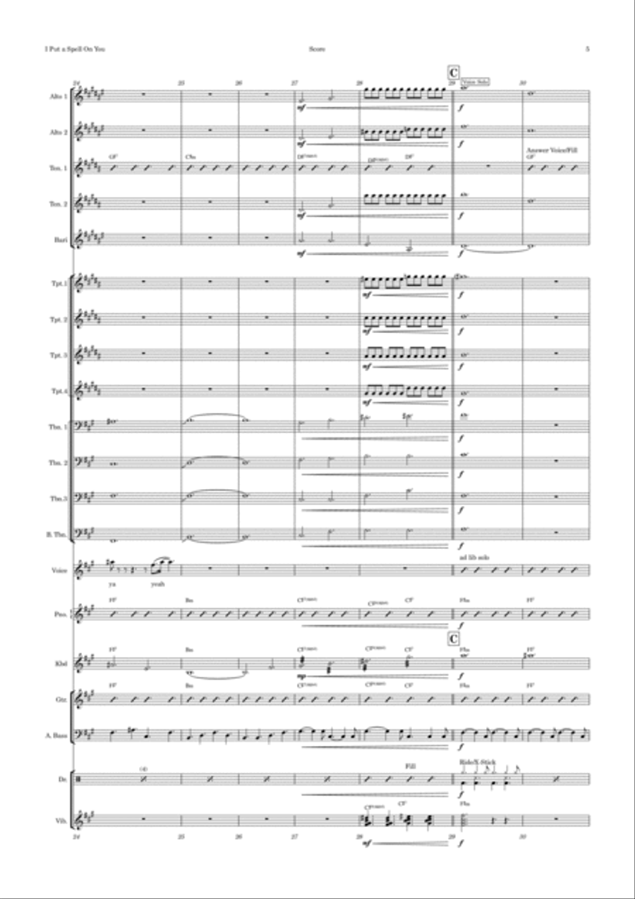 I Put A Spell On You Jazz Ensemble scores gallery preview page 5