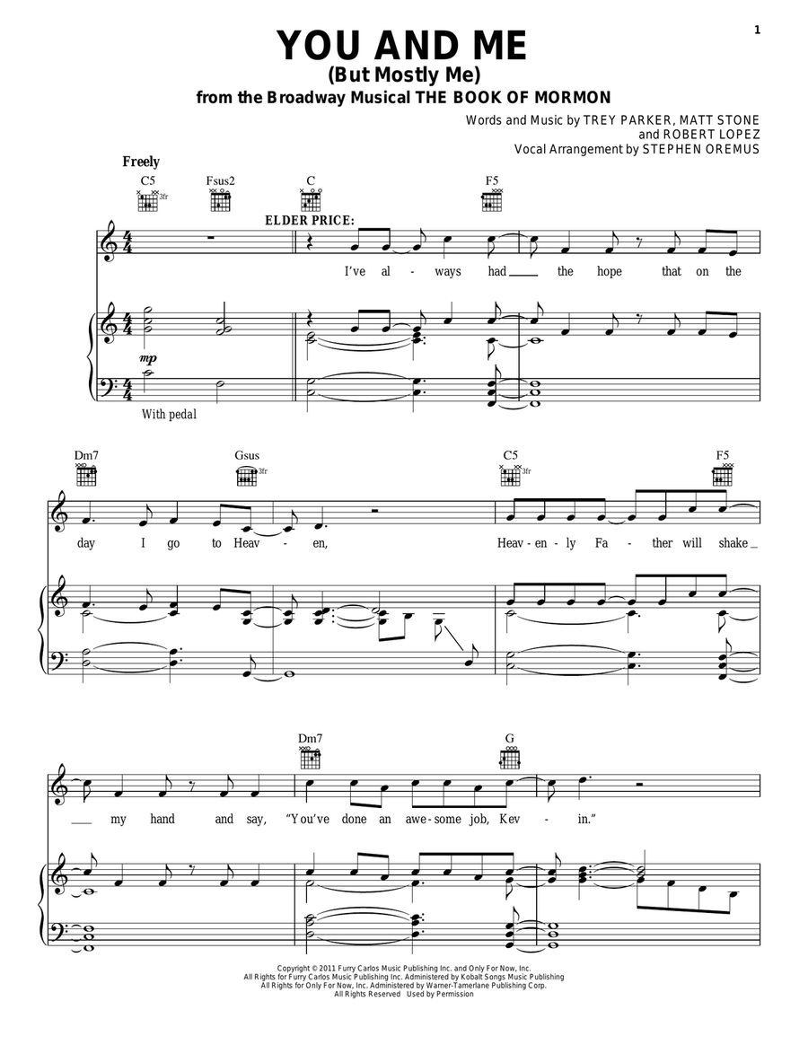 You And Me (But Mostly Me) Piano, Vocal, Guitar scores gallery preview page 1